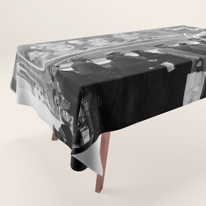 African American Flood Victims American Way Highest Standard of living black and white photograph Tablecloth Gallery Image 1