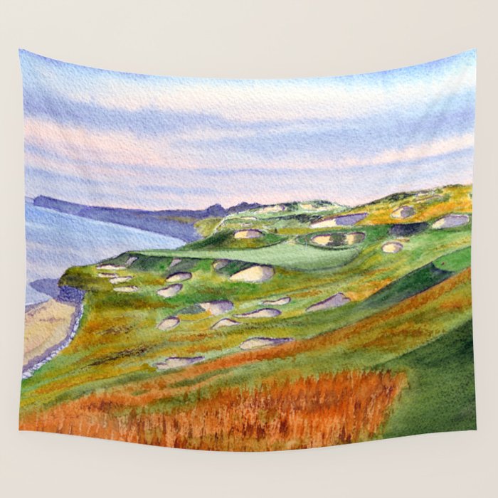 Whistling Straits Golf Course WI Hole 3 Wall Tapestry Gallery Image 4