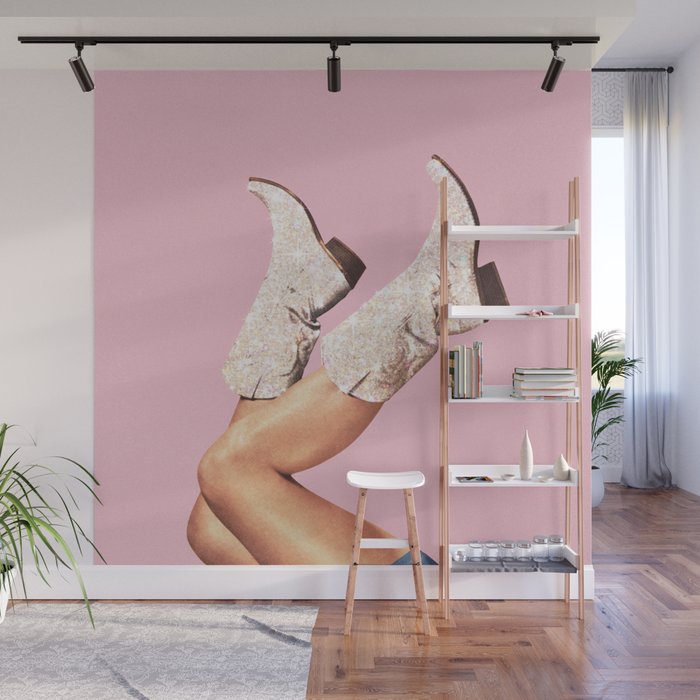 These Boots - Glitter Pink II Wall Mural Gallery Image 1
