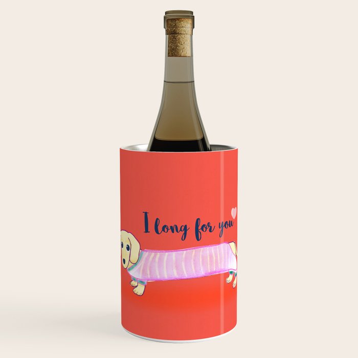 Valentine's Day dachshund dog Wine Chiller Gallery Image 1