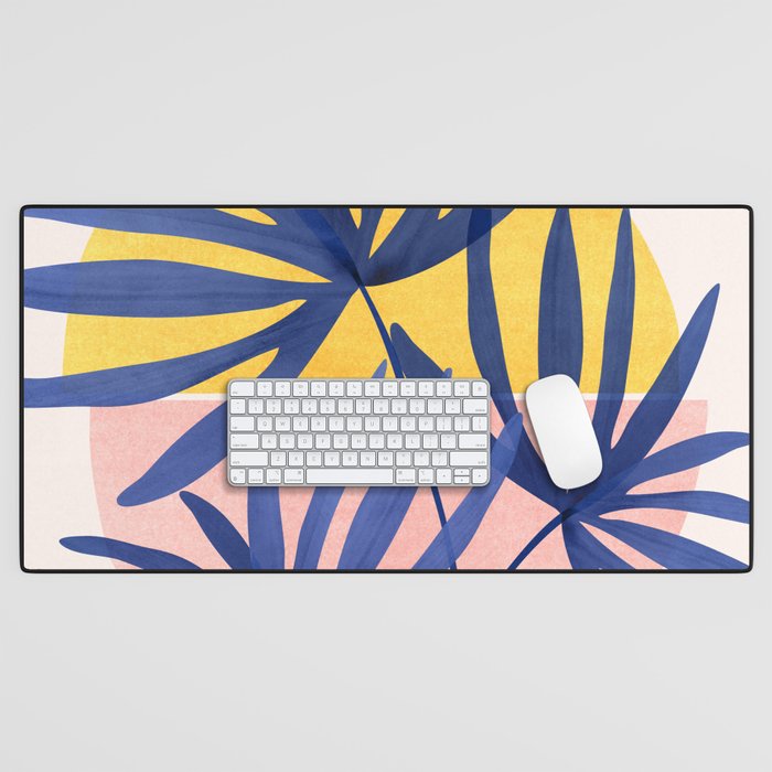 Bright Pop Tropical Palm Art Desk Mat Gallery Image 1