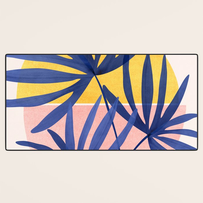Bright Pop Tropical Palm Art Desk Mat Gallery Image 3
