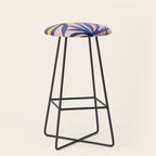 Bright Pop Tropical Palm Art Stool Gallery Image 1