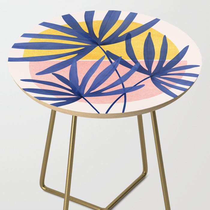 Bright Pop Tropical Palm Art Side Table Gallery Image 2