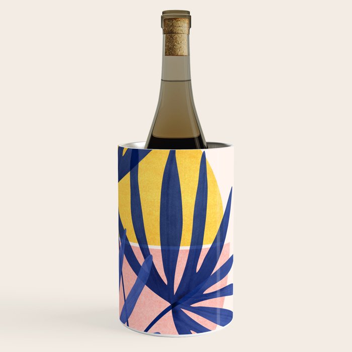 Bright Pop Tropical Palm Art Wine Chiller Gallery Image 3