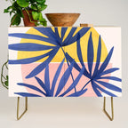 Bright Pop Tropical Palm Art Credenza Gallery Image 1