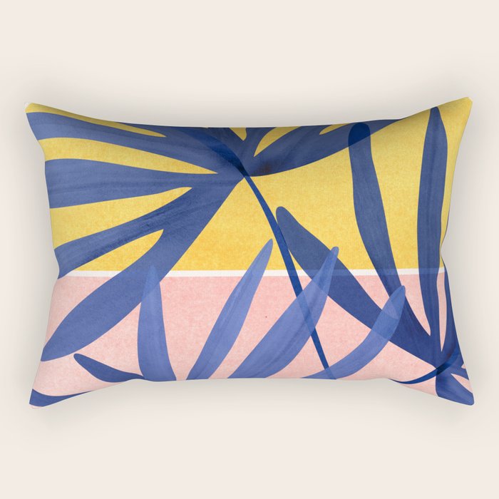 Bright Pop Tropical Palm Art Rectangular Pillow Gallery Image 1