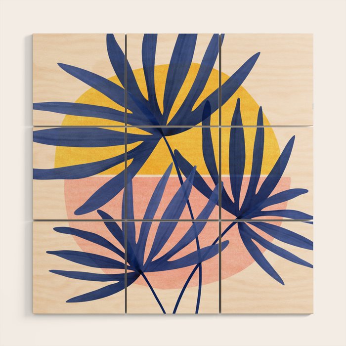 Bright Pop Tropical Palm Art Wood Wall Art Gallery Image 1