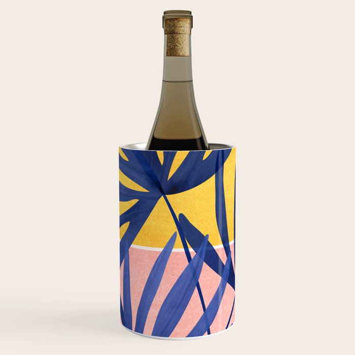 Bright Pop Tropical Palm Art Wine Chiller Gallery Image 1