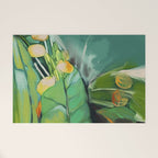 Abstract Green Leaves Welcome Mat Gallery Image 1