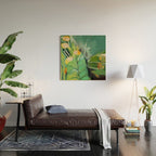 Abstract Green Leaves Wood Wall Art Gallery Image 2