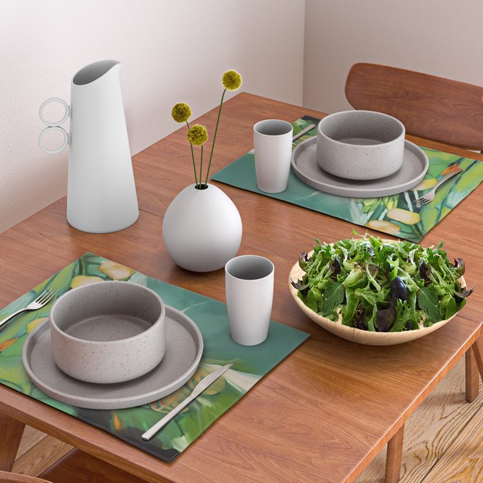 Abstract Green Leaves Placemat Gallery Image 2