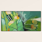 Abstract Green Leaves Desk Mat Gallery Image 3