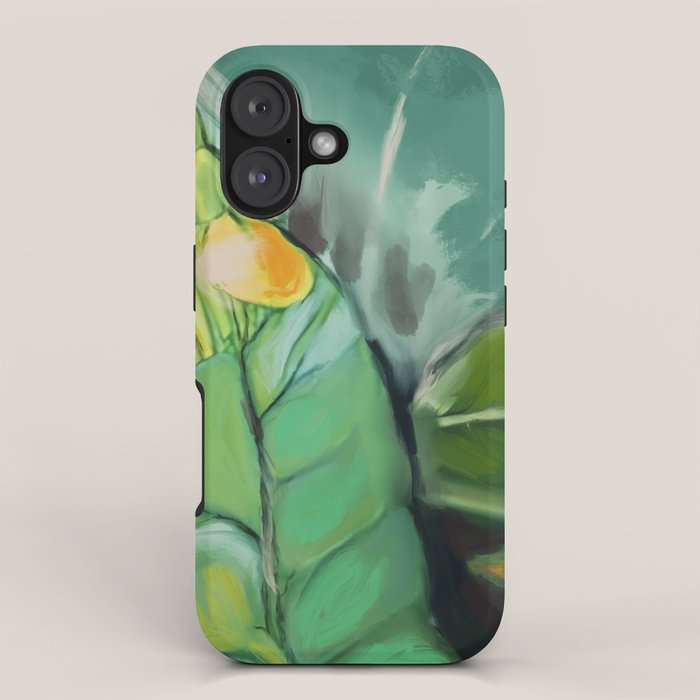 Abstract Green Leaves iPhone Case Gallery Image 1