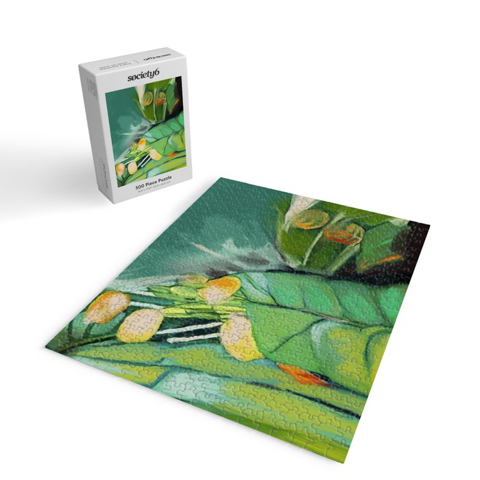 Abstract Green Leaves Jigsaw Puzzle Gallery Image 2