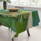 Abstract Green Leaves Tablecloth Gallery Image 3