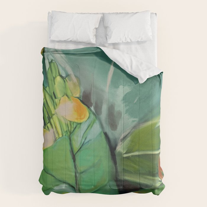 Abstract Green Leaves Comforter Gallery Image 6