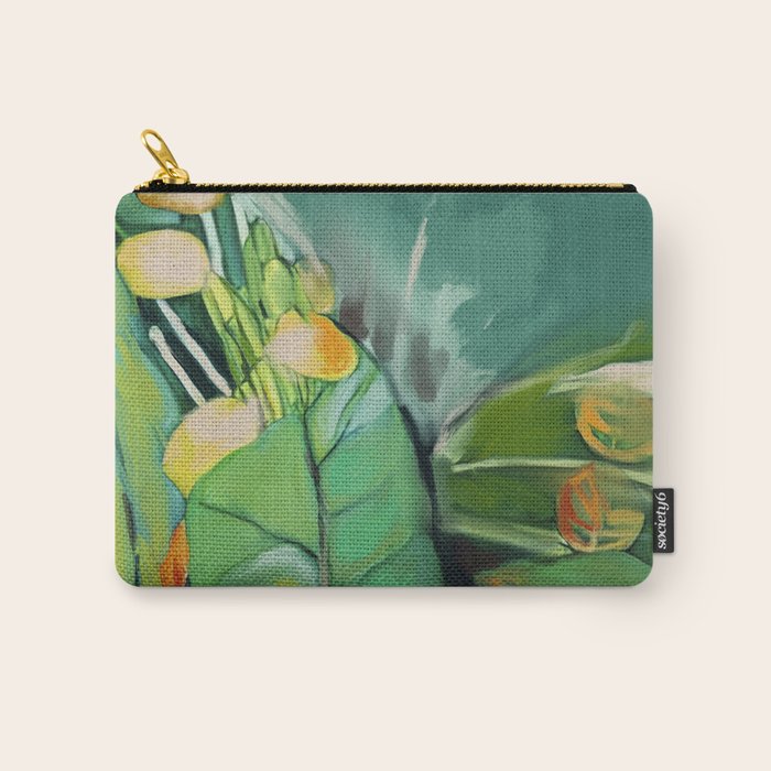 Abstract Green Leaves Carry All Pouch Gallery Image 1