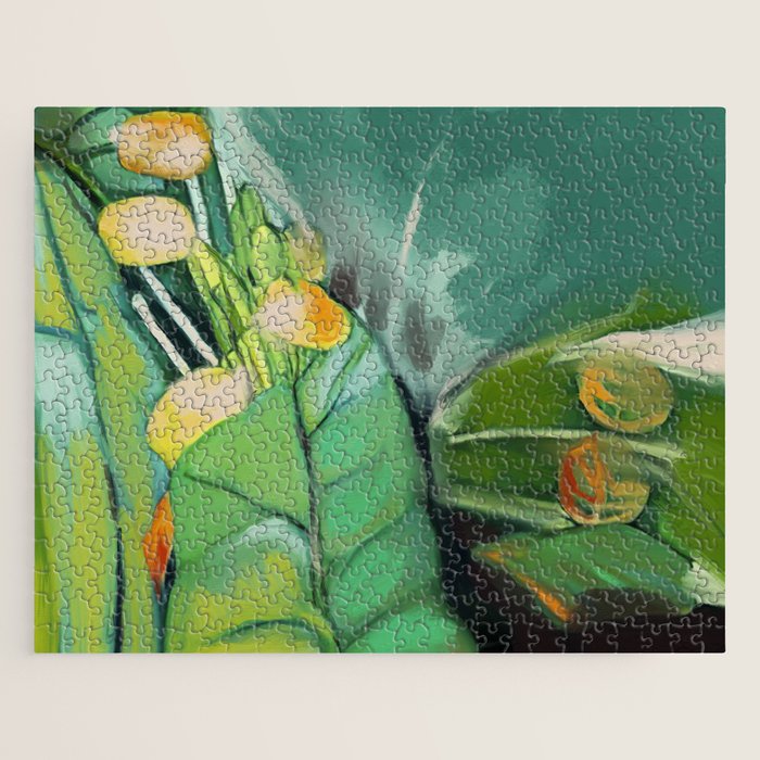 Abstract Green Leaves Jigsaw Puzzle Gallery Image 1