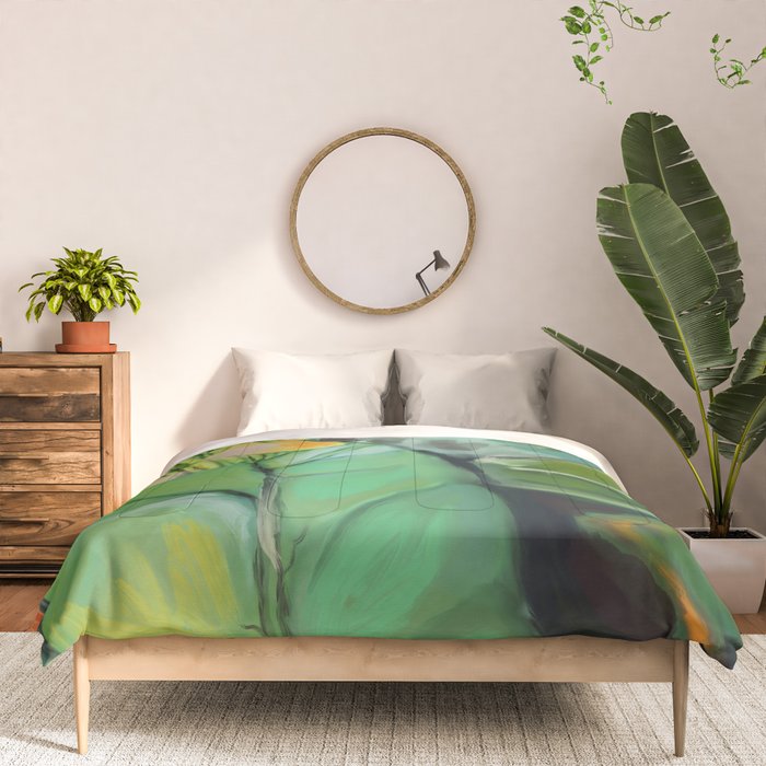 Abstract Green Leaves Comforter Gallery Image 3