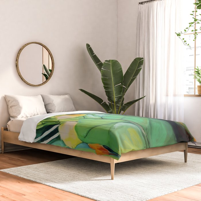 Abstract Green Leaves Comforter Gallery Image 2