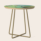 Abstract Green Leaves Side Table Gallery Image 1