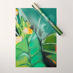 Abstract Green Leaves Wrapping Paper Gallery Image 1