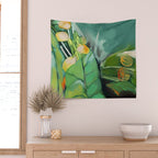 Abstract Green Leaves Wall Tapestry Gallery Image 2