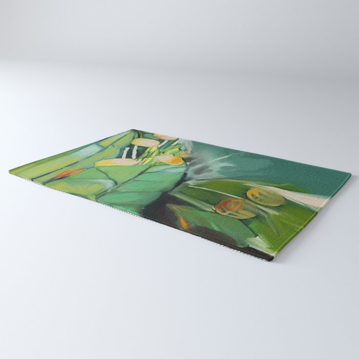 Abstract Green Leaves Rug Gallery Image 3