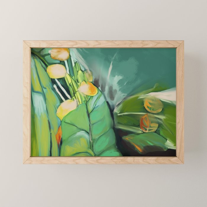 Abstract Green Leaves Mini Art Print Gallery Image 1