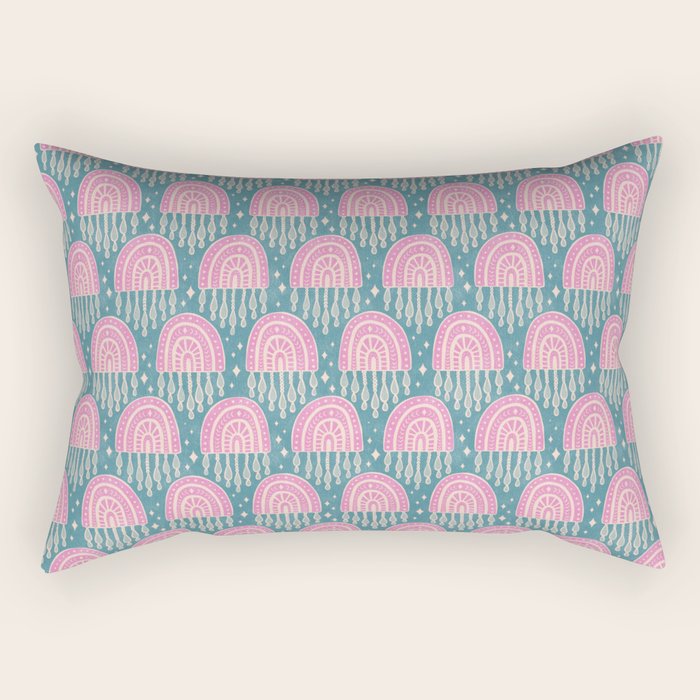 Little Rainbows - orchid and blue Rectangular Pillow Gallery Image 2