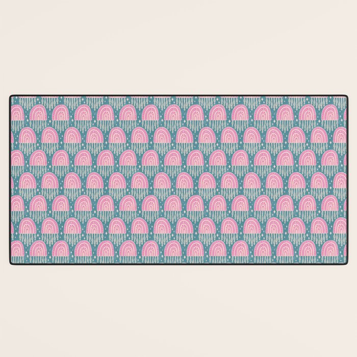 Little Rainbows - orchid and blue Desk Mat Gallery Image 3