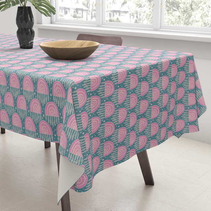 Little Rainbows - orchid and blue Tablecloth Gallery Image 3