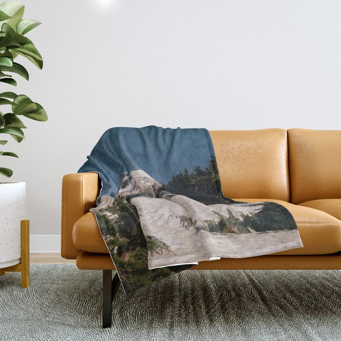 Mount Hood XI Throw Blanket Gallery Image 1