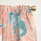 Cosmic Cowboys and Cacti -  peach and turquoise  Window Curtain Gallery Image 2