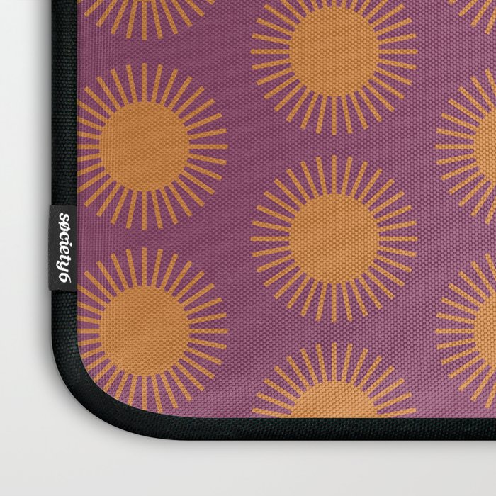 Boho Summer Sun Pattern VI Purple and Orange Laptop Sleeve Gallery Image 3