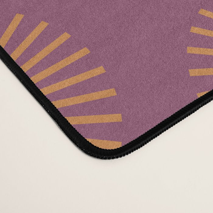 Boho Summer Sun Pattern VI Purple and Orange Desk Mat Gallery Image 4