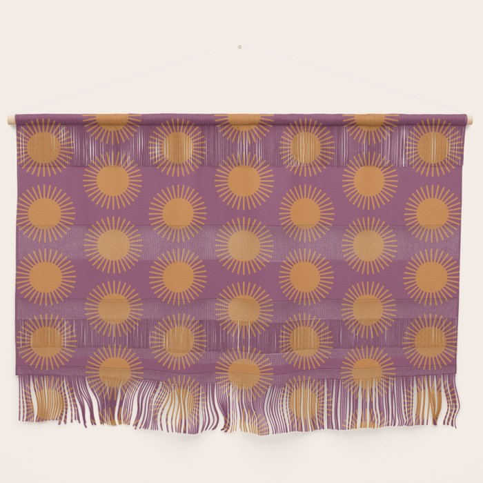 Boho Summer Sun Pattern VI Purple and Orange Wall Hanging Gallery Image 1