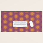 Boho Summer Sun Pattern VI Purple and Orange Desk Mat Gallery Image 1