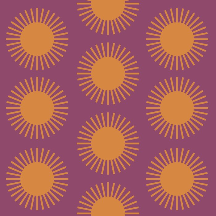 Boho Summer Sun Pattern VI Purple and Orange Coffee Mug Gallery Image 2