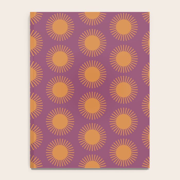 Boho Summer Sun Pattern VI Purple and Orange Notebook Gallery Image 4