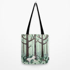 White Wolf in the Flowering Forest Tote Bag Gallery Image 2