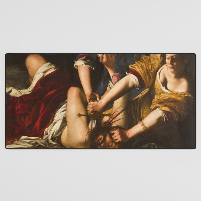 Judith Slaying Holofernes by Artemisia Gentileschi Desk Mat Gallery Image 3