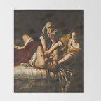 Judith Slaying Holofernes by Artemisia Gentileschi Throw Blanket Gallery Image 2