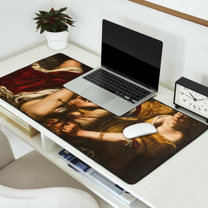 Judith Slaying Holofernes by Artemisia Gentileschi Desk Mat Gallery Image 2