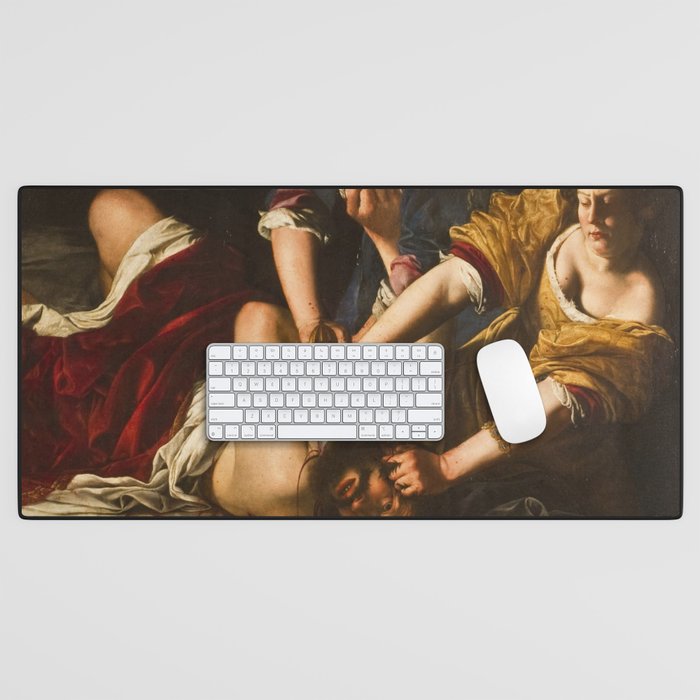 Judith Slaying Holofernes by Artemisia Gentileschi Desk Mat Gallery Image 1