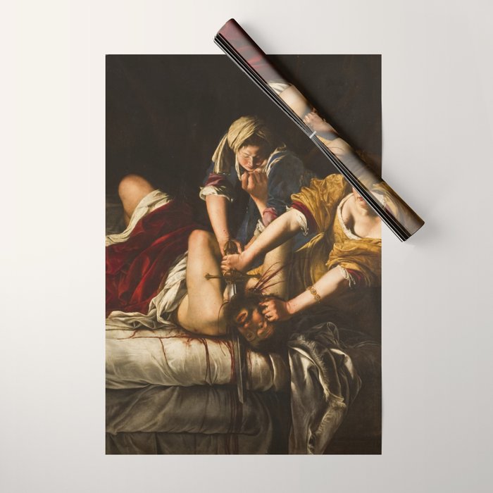 Judith Slaying Holofernes by Artemisia Gentileschi Wrapping Paper Gallery Image 1