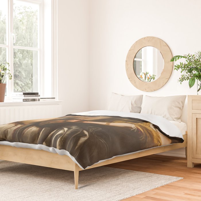 Judith Slaying Holofernes by Artemisia Gentileschi Duvet Cover Gallery Image 2