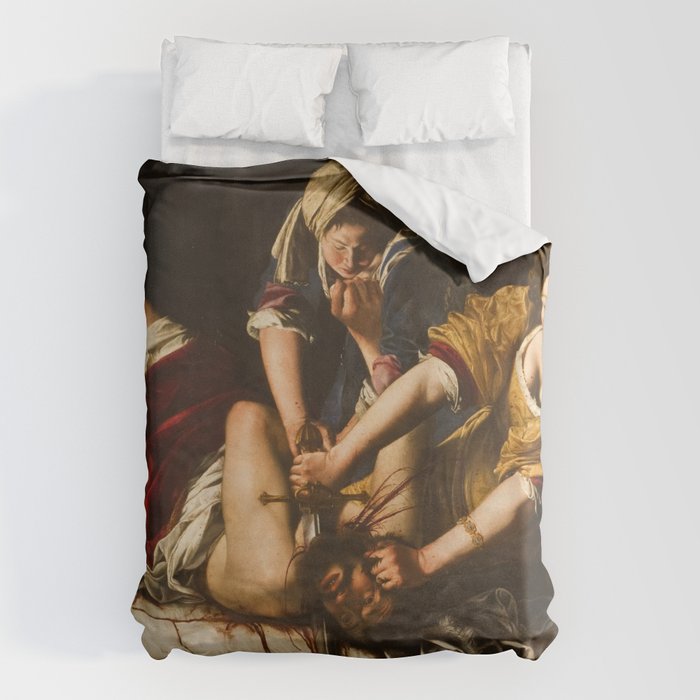 Judith Slaying Holofernes by Artemisia Gentileschi Duvet Cover Gallery Image 1
