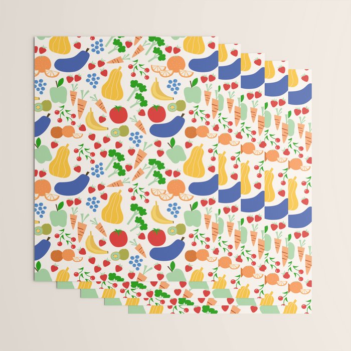 Colorful Veggie Pattern Wrapping Paper Gallery Image 3